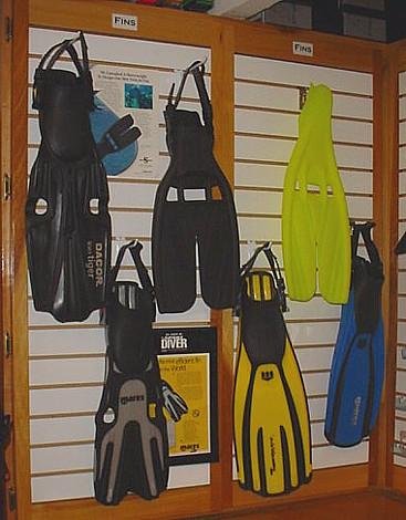 scuba fin display