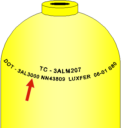 Cylinder maximum pressure stamp