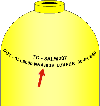 Cylinder serial number stamp