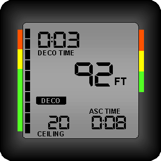 Diver computer decompression mode