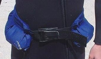 Soft weight belt on diver