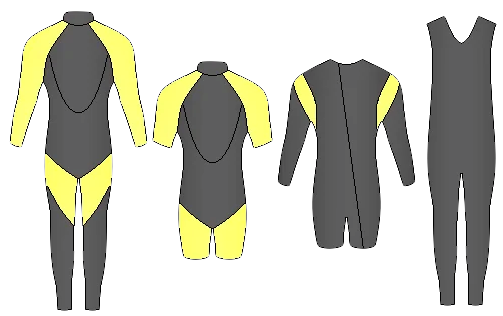 Styles of wetsuits